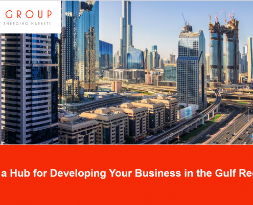 Cover page of Webinar - Dubai as a Hub for Developing Your Business in the Gulf Region