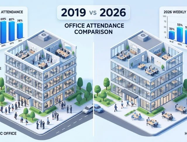 Comparison Data Pre Pandemic vs 2026 Office Attendance