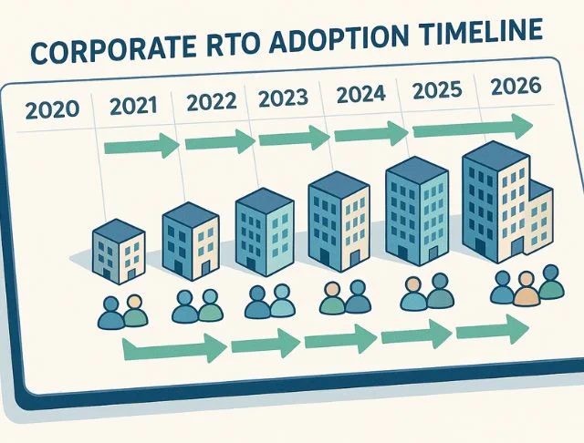 Year by Year Corporate Return to Office Adoption Rates 2020–2026