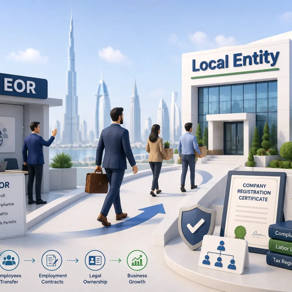 Que signifie le passage d'une « EOR » à une entité locale ?